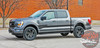 Side of Gray 2021 Ford F150 Truck Side Graphic Stripe Package SWAY XL SIDE KIT