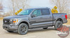 Side of Gray 2021 Ford F150 Truck Side Graphic Stripe Package SWAY XL SIDE KIT