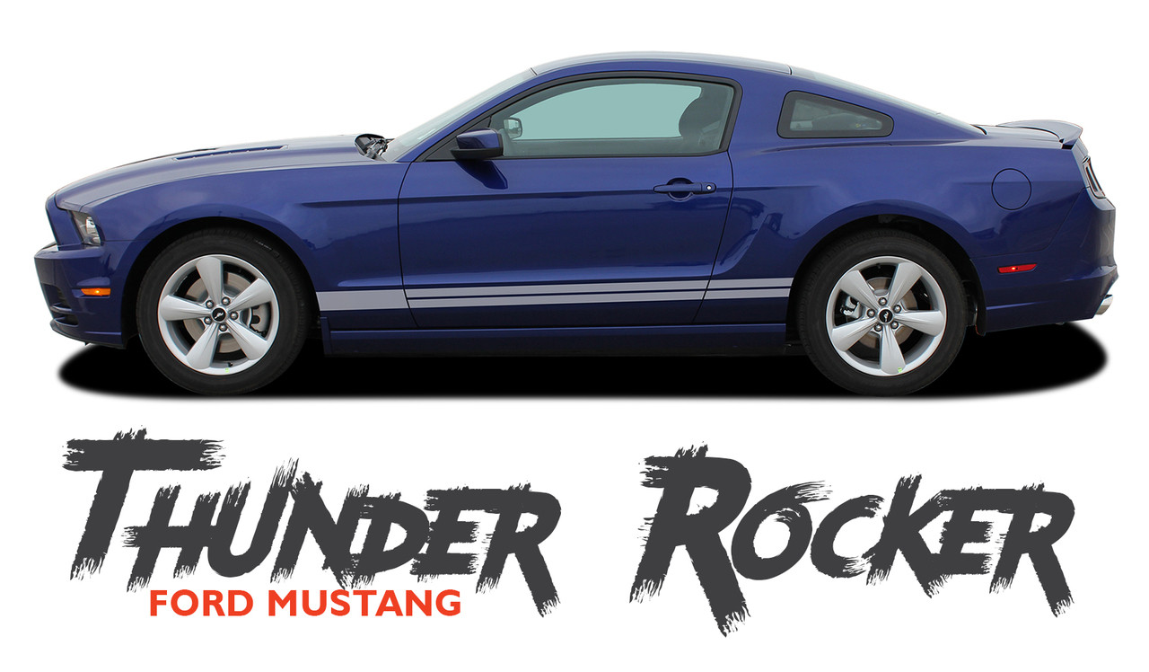 Mustang Rocker Graphics THUNDER ROCKER : 2013-2014 Ford Mustang Lower Rocker Panel Stripes ...