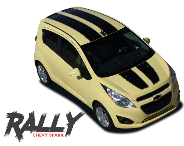 Chevy Spark RALLY Hood Roof Racing Stripes Vinyl Graphics Decal Kit 2013 2014 2015 2016