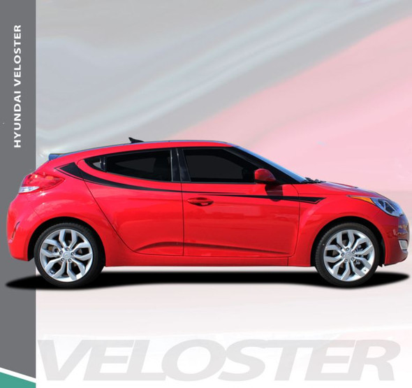 Hyundai Veloster RELAY Vinyl Graphic Stripes Decal Kit for 2011 2012 2013 2014 2015 2016 2017 2018