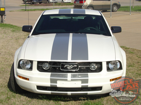 Ford Mustang V6 WILDSTANG S-V6 Lemans GT500 Style 10 inch Wide Vinyl Hood Racing Stripe Kit 2005 2006 2007 2008 2009