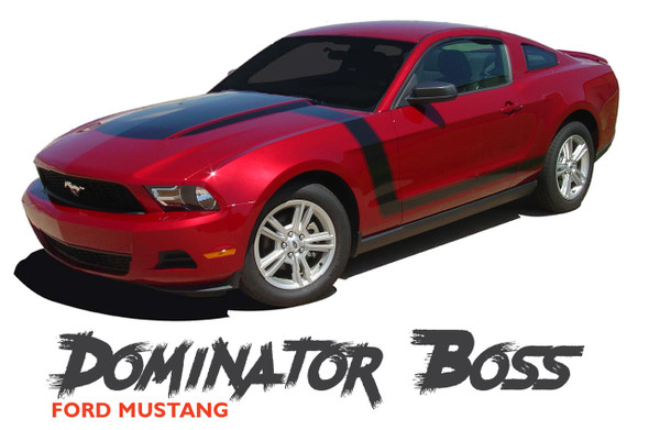 Ford Mustang DOMINATOR BOSS Hood Decals Hockey Stripes Side Body Door Vinyl Graphics Kit 2010 2011 2012 Models