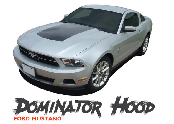 Ford Mustang DOMINATOR HOOD Center Blackout Vinyl Graphics Decal Stripe Kit 2010 2011 2012 Models