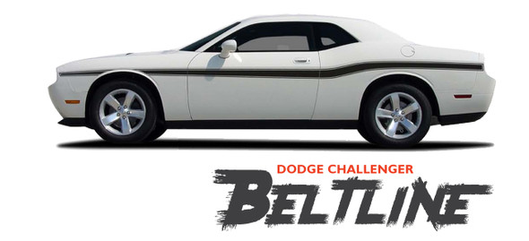 Dodge Challenger BELTLINE Mid-Body Line Accent Stripe Vinyl Graphics Decals Kit for 2010 2011 2012 2013 2014 2015 2016 2017 2018 2019 2020 2021 2022 2023