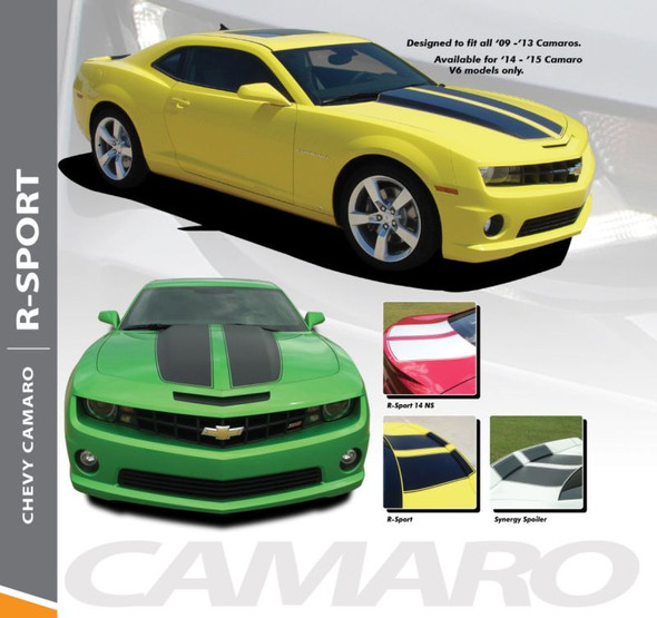 Chevy Camaro R-SPORT Factory OE Style Rally Racing Stripes Vinyl Graphics Kit fits 2010 2011 2012 2013 2014 2015