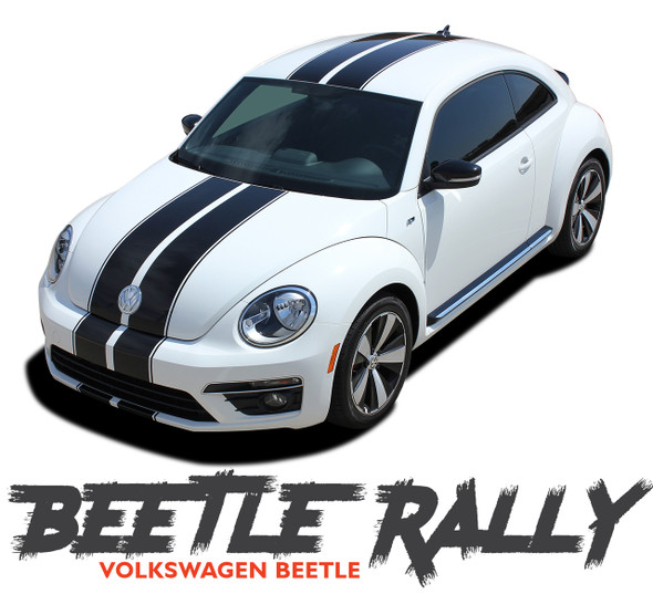Volkswagen Beetle Complete Bumper to Bumper Rally Racing Stripes BEETLE RALLY Vinyl Graphic Decal Kit 2012-2019