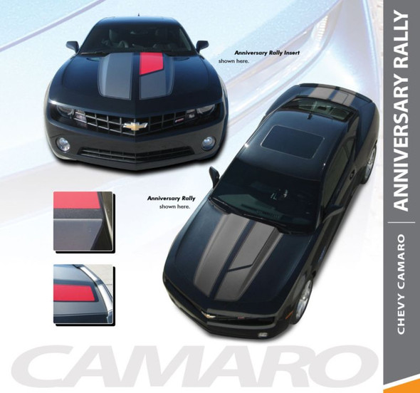 Chevy Camaro ANNIVERSARY R-SPORT 45th Rally Racing Stripes Vinyl Graphics Kit for 2010 2011 2012 2013 2014 2015 Models