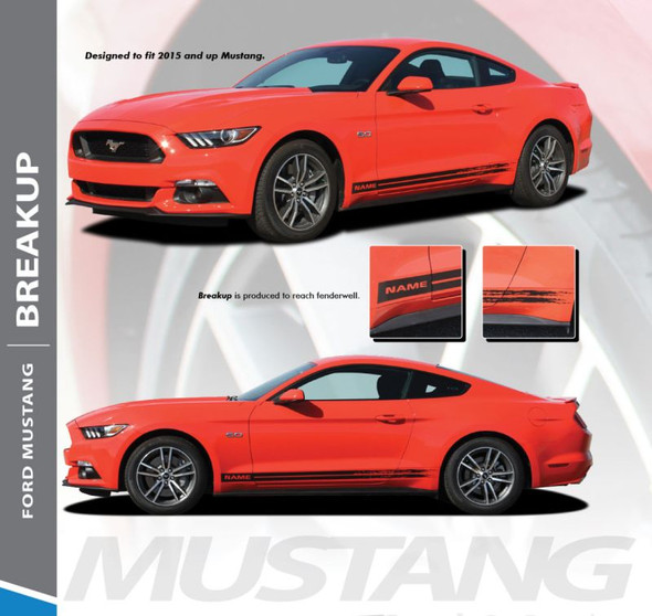 Ford Mustang BREAKUP Lower Door Rocker Panel Body Stripes Vinyl Graphic Decals 2015 2016 2017