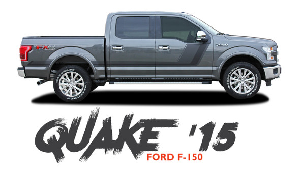 Ford F-150 QUAKE 15 Hood and Hockey Stripe Tremor FX Appearance Vinyl Graphics Decals Striping 2015 2016 2017 2018 2019