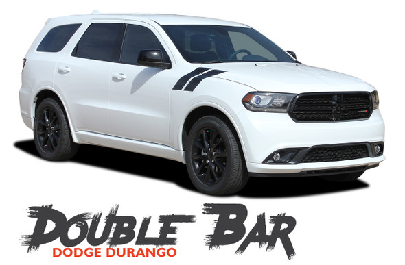 Dodge Durango DOUBLE BAR Hood Hash Marks Slash Stripes Decals Vinyl Graphics Kit 2011-2024 Models