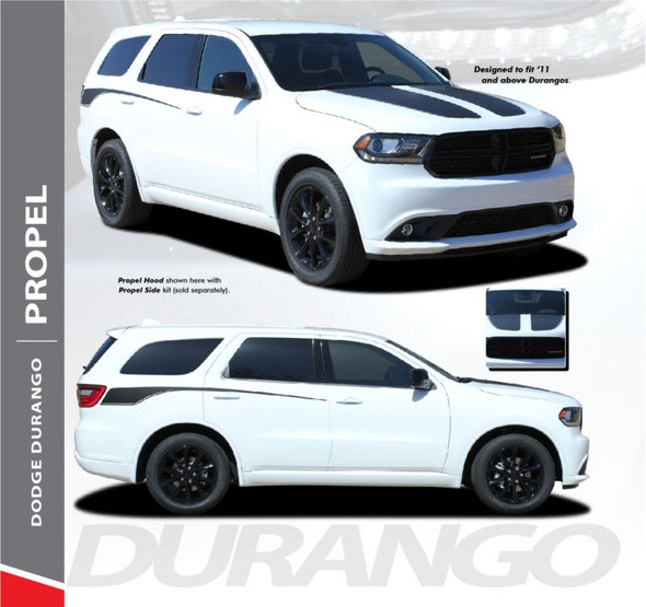 Dodge Durango PROPEL HOOD Dual Double Stripes Decals Vinyl Graphics Kit 2011-2023 Models