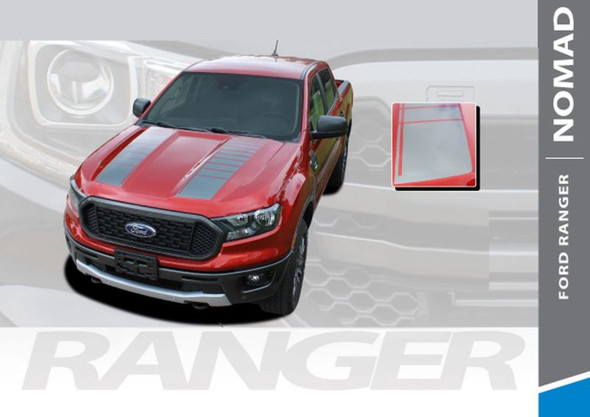 Ranger 2019-2023 Matte Black Hood Cowl Stripe Kit