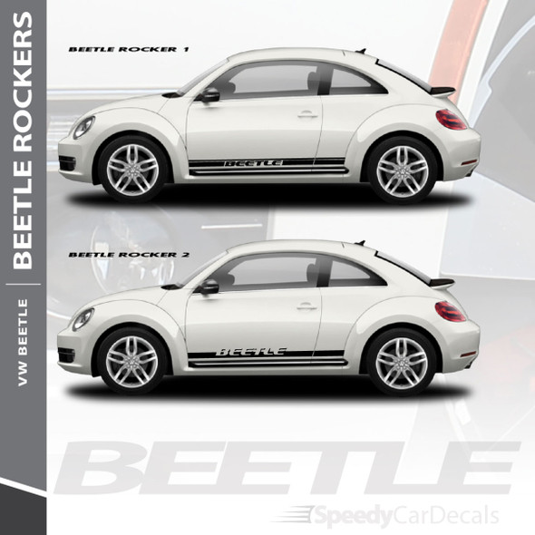 VW Beetle Graphics Kit ROCKER 1 Side Stripes Lower Decals 2012-2018 | 3M Wet Install and Dry Install