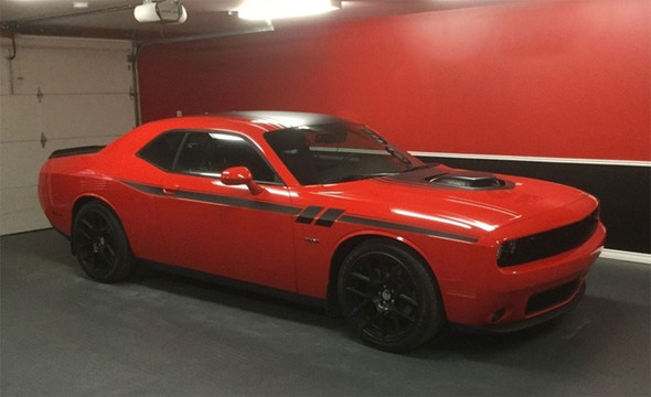 profile of red Dodge Challenger RT, Hellcat, Scat Pack SXT Stripes 2011-2023