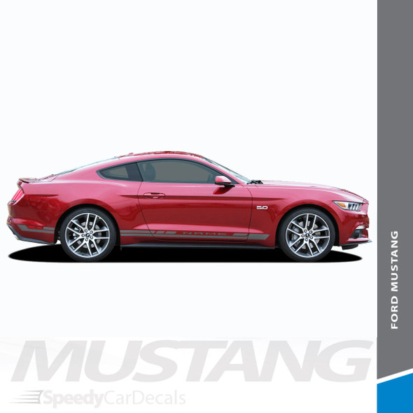HASTE ROCKER : 2015-2017 Ford Mustang Lower Rocker Panel Side Stripes Vinyl Graphic Decals