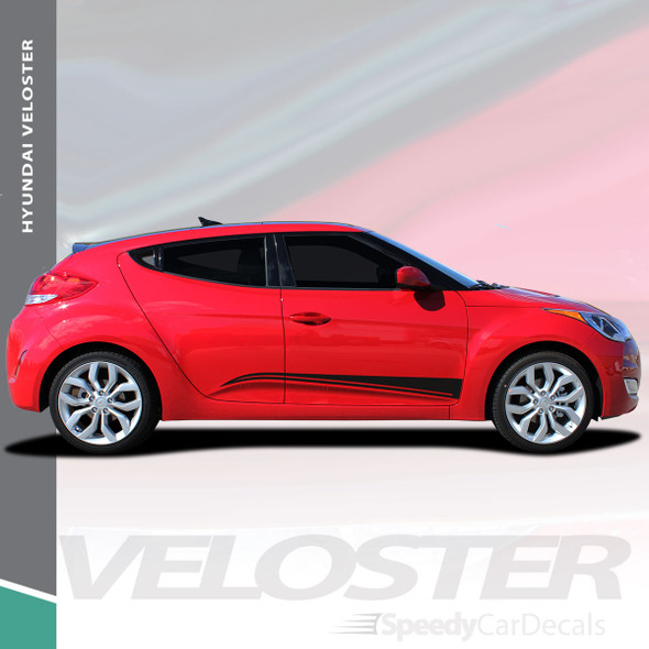 STRIKE : 2011-2018 Hyundai Veloster Lower Body Door Accent Striping Vinyl Graphic Stripes Decal Kit