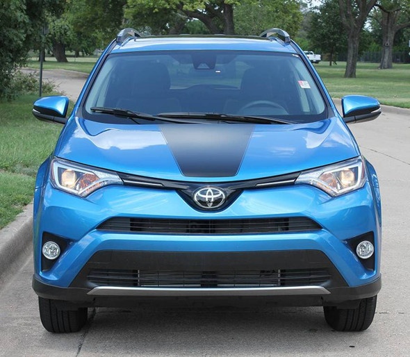 Front View of RAVAGE HOOD | 2018 Toyota Rav4 Hood Stripes 2016 2017 2018