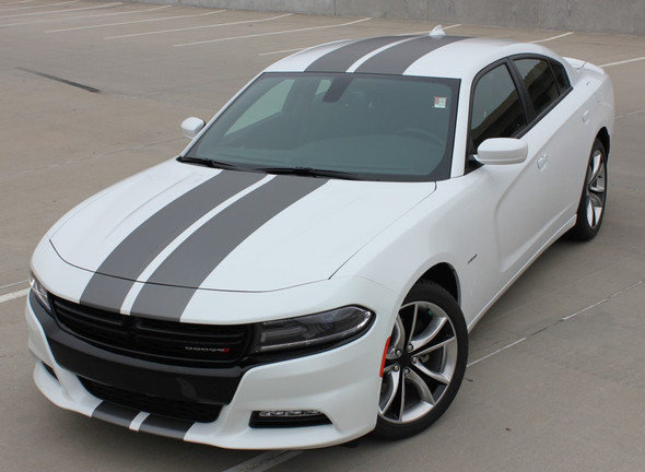 Front angle of Wide Body R/T Dodge Charger Stripes N-CHARGE 15 2015-2021