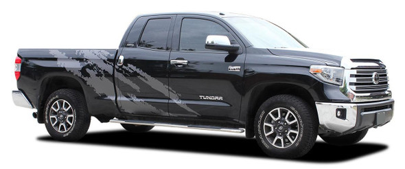 FRENZY | Toyota Tundra Side Body Vinyl Graphics Splash Design Decal Stripes Kit 2015-2021 Premium Auto Striping