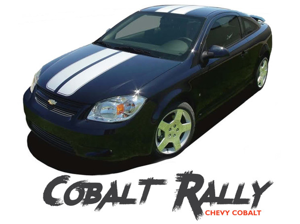 Chevy Cobalt RALLY Racing Stripe Rally Hood Trunk Kit for 2005 2006 2007 2008 2009 2010 Models