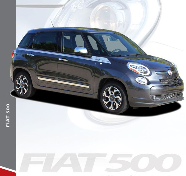 Fiat 500L SIDEKICK Upper Body Door Accent Abarth Vinyl Graphics Stripes Decals Kit for 2014 2015 2016 2017 2018
