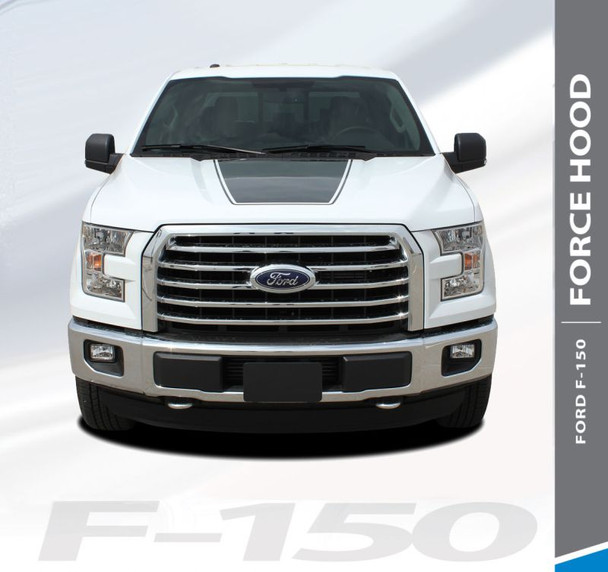 Ford F-150 FORCE HOOD 15 SOLID Appearance Package Center Wide Hood Vinyl Graphic Decal Kit for 2015 2016 2017 2018 2019
