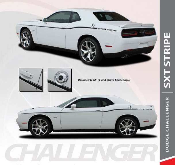 Dodge Challenger SXT SIDE STRIPE Factory OEM Side Door Body Vinyl Graphic Stripes 2011 2012 2013 2014 2015 2016 2017 2018 2019 2020 2021 2022 2023