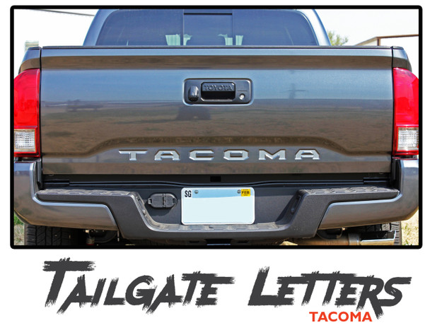 Toyota Tacoma Tailgate TEXT Letters Lettering Accent Trim Vinyl Graphic Striping Decal Kit 2015-2023