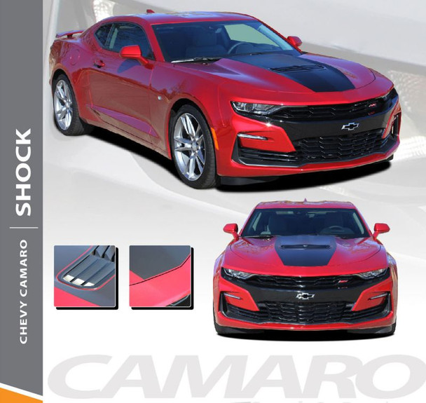 2019 2020 2021 2022 2023 2024 Chevy Camaro Center Stinger Hood Stripe SHOCK Decals Vinyl Graphics Kit