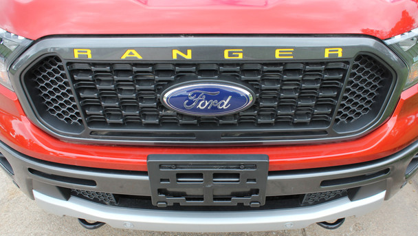 Ford Ranger Grill Letters Inlay Decals Stripes GRILL TEXT Vinyl Graphics Kit 2019 2020 2021 2022 2023 2024