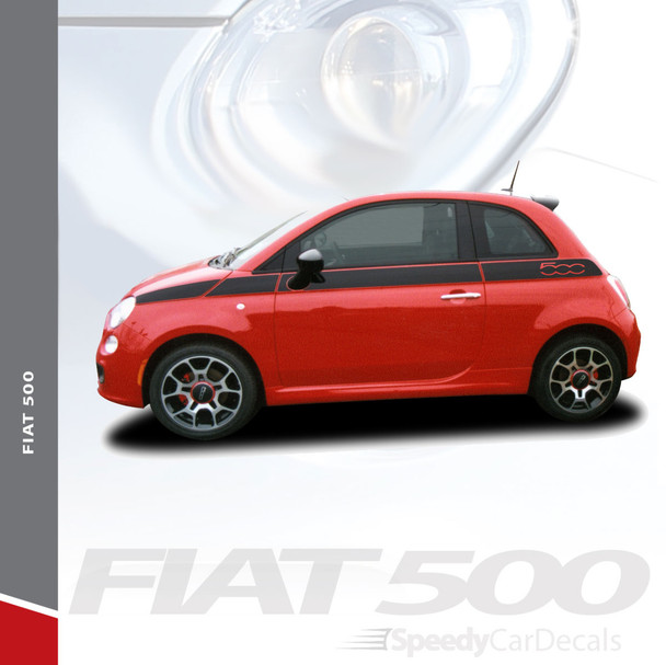 SE 5 : 2011-2019 Fiat 500 Upper Door Accent Striping Abarth Vinyl Graphics Stripes Decals Kit