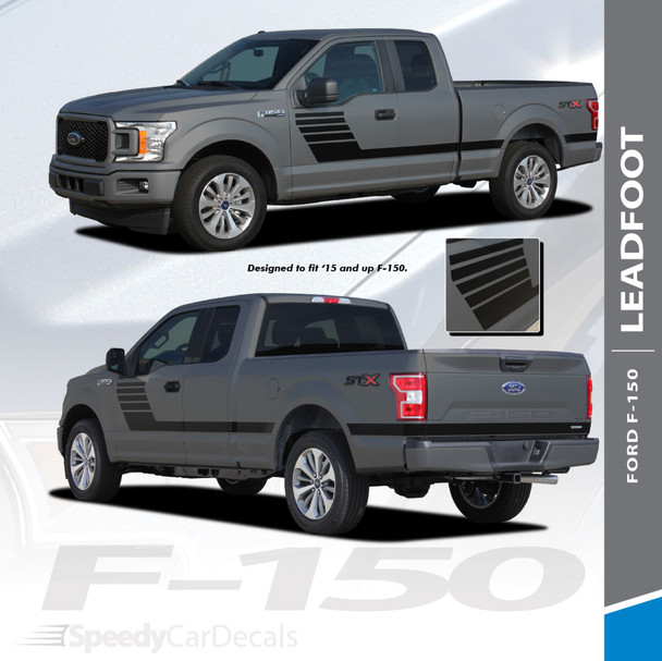 LEAD FOOT : 2015-2018 Ford F-150 Special Edition Appearance Package Style Door Hockey Stripe Vinyl Graphics Decals Kit