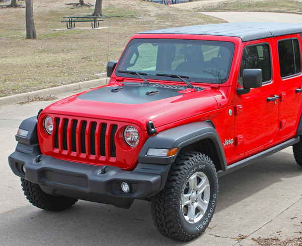 Dry Install Vinyl 2019 Jeep Wrangler JL Hood Stripes SPORT HOOD 2018 2019 2020 2021 2022 2023 2024