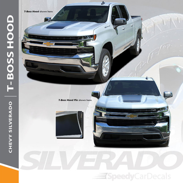 2019 2020 2021 2022 2023 2024 Chevy Silverado Hood Decals Stripes T-BOSS HOOD Wet and Dry Install