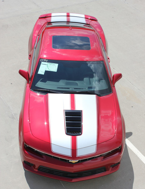 Top angle of 2014 Super Sport Camaro Racing Stripes S-SPORT PACKAGE 2014-2015