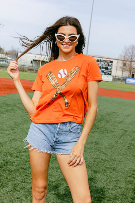 Baseball Tee in Orange