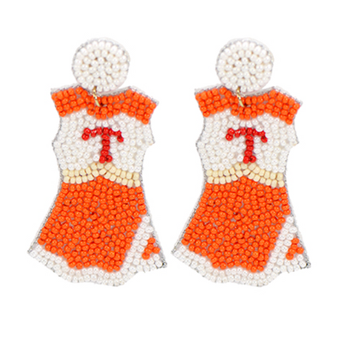 Beaded "T" Cheerlearder Earrings