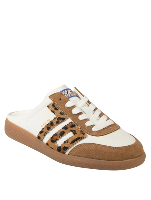Back 70 White Leopard Backless Sneaker