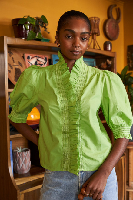 Zuri Top in Opaline Green