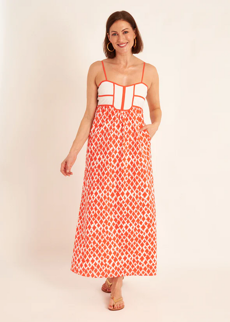 Minta Dress in Onyx Coral