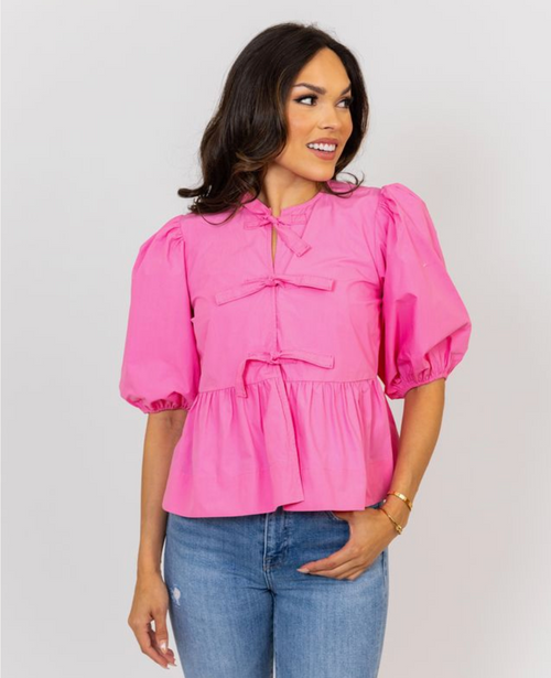 Tie Front Top in Pink