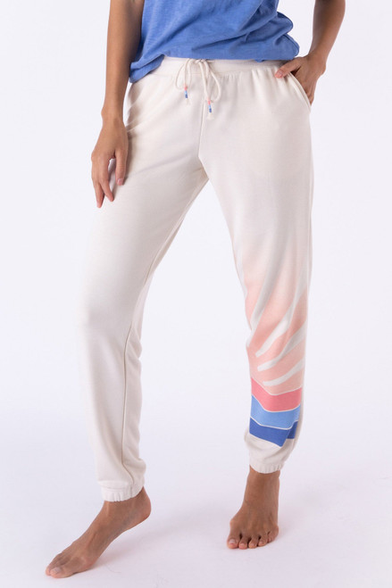 Sunrise Stripes Banded Pants in Stone