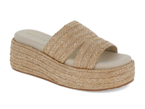 Larra Platform Shoes in Toast Raffia