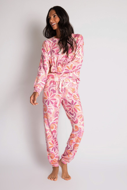 Stay Groovy Lounge Pants in Pink Sky