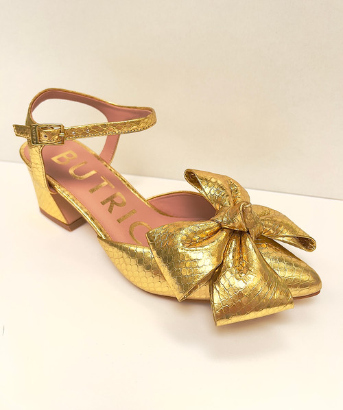 Luana Midi Heels in Gold