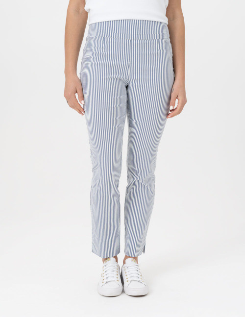 Striped Woven Pant in Chambray