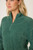 Campfire Cozy Feather Knit Quarter Zip Sweater in Sage
