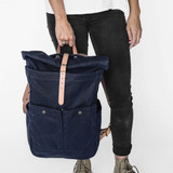 Roll Top Backpack - Navy
