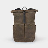 Roll Top Backpack - Tan